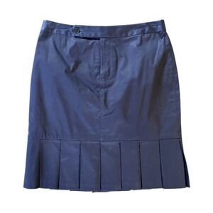 Ralph Lauren Golf Navy Blue Pleated Mini Skort Women Size 2 Cotton Blend Stretch